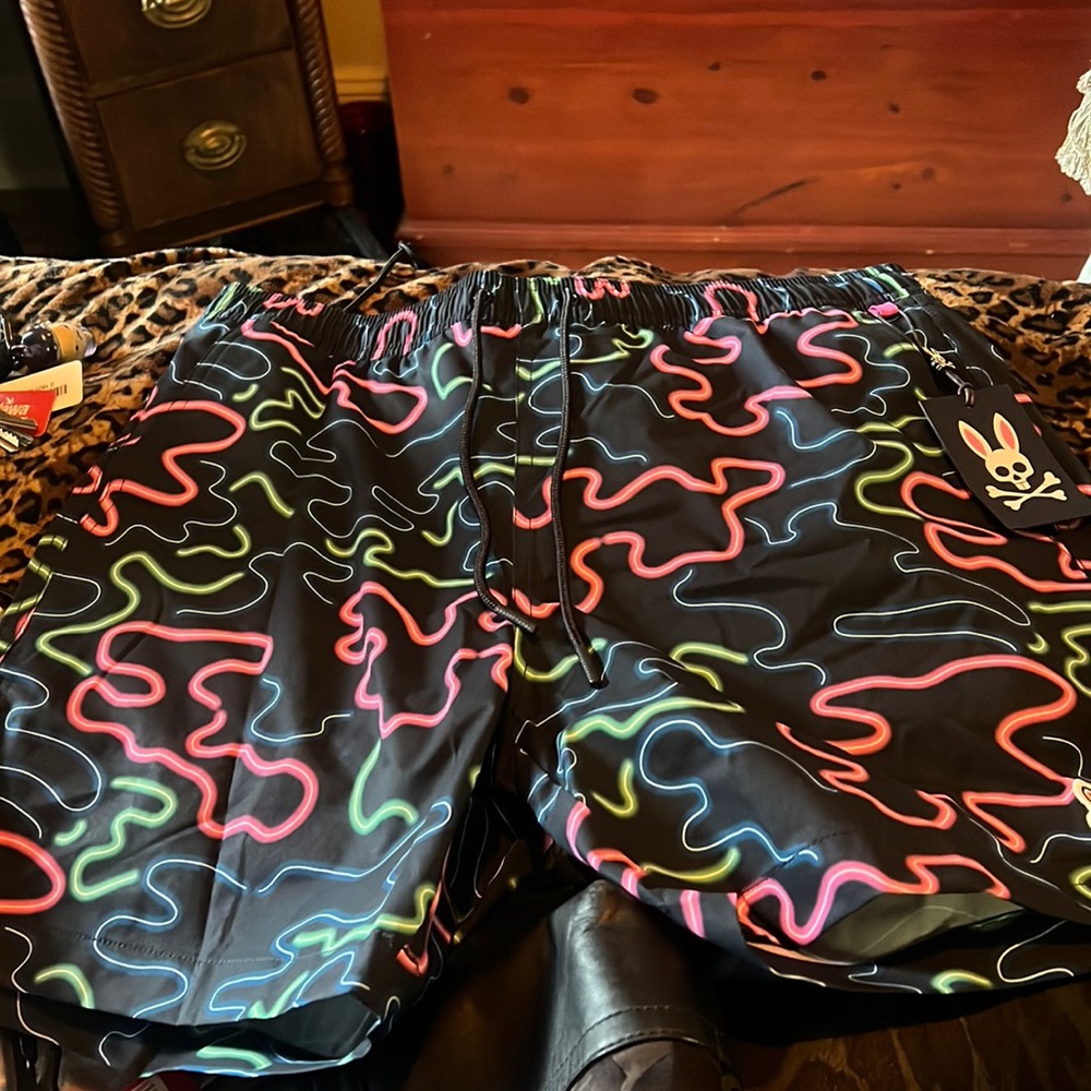 brand new mens psycho bunny swim trunks. Never been worn still in packaging